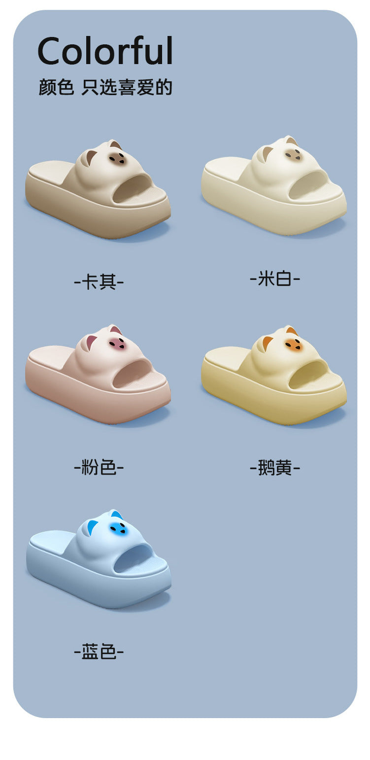 New Sandals and Slippers Women's Summer Thickened Sole Home Elevated Cartoon Non-slip Odor Deodorant Beach Shoes Lightweight Slippers
