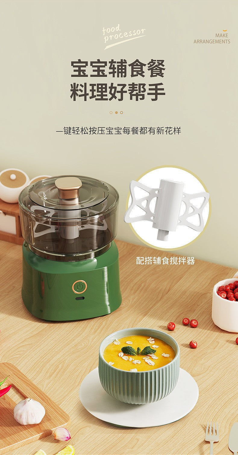 Electric Garlic Beater Stuffing Mashed Meat Garlic Mashed Garlic Household Supplementary Food Garlic Beater Multifunctional Cooking Machine Kitchen Tools