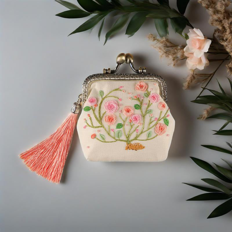 cross-border good embroidery diy manual self-embroidery beginner material bag antique suzhou embroidery gold bag embroidery ribbon embroidery