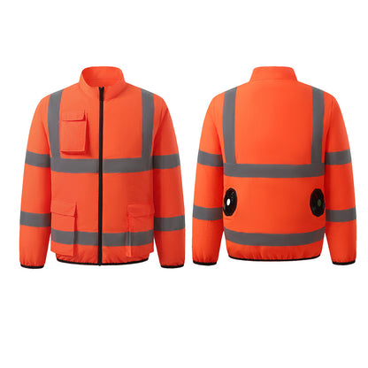 New Summer Fan Clothes Construction Site Cooling Air-Conditioning Clothes Outdoor Reflective Strip Air-Conditioning Clothes Men's Style with Fan