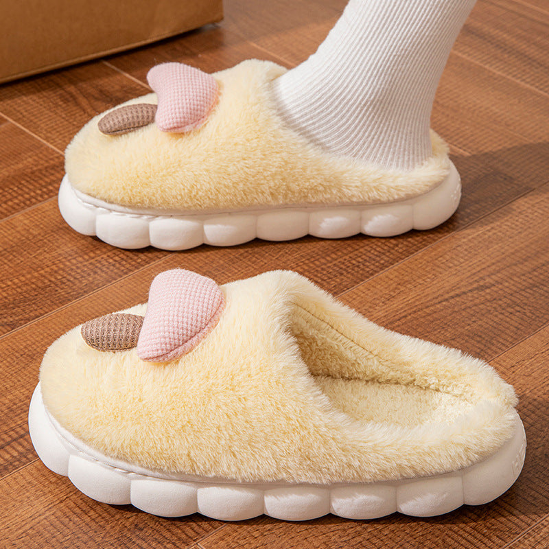 Cotton Slippers for Women Autumn and Winter 2025 New Couple Indoor Home Non-Slip Student Dormitory Fleece-Lined Thick-Soled Slippers for Men