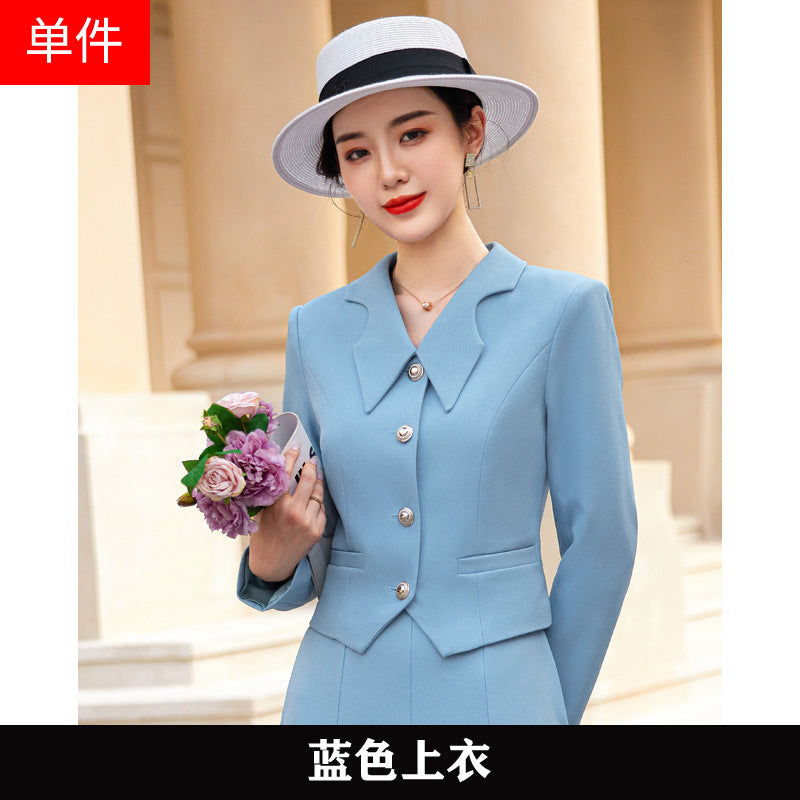 French style black dress Women's Spring and Autumn New retro high-grade elegant socialite high-end suit two-piece suit