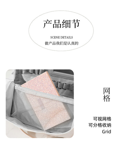 Stand-Up Cosmetic Bag, Large-Capacity Pencil Case, Women's Bag, Travel Storage Bag, Waterproof and Wear-Resistant, Can Be Hung on Luggage Bags