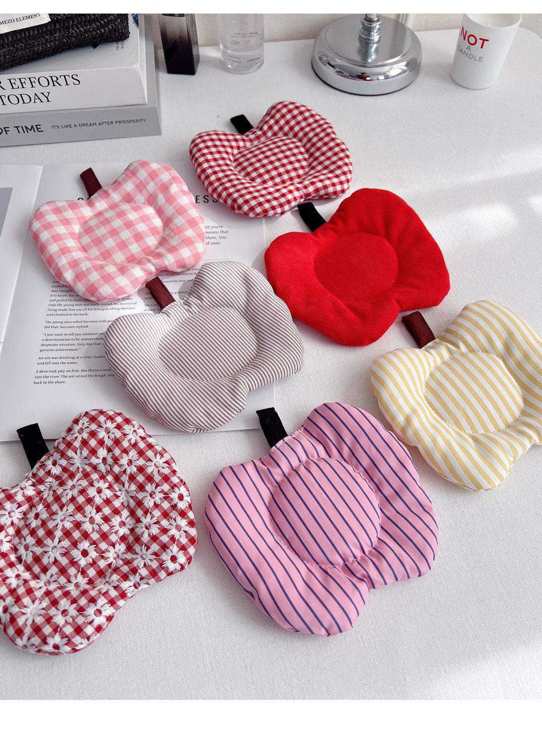 Meizuo Elements Korean-Style Ins-Style Apple Quilted Coasters Fabric Tea Coasters Cute Anti-Scalding Mats Factory Direct Sale