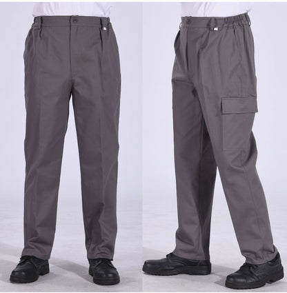 Autumn and Winter Pure Cotton Work Pants for Men, Wear-Resistant Welding Workwear, Blue Construction Site Workshop Handling Work Clothes Pants
