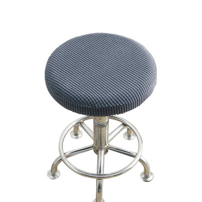 Universal Simple Round Stool Cover, Fully Enclosed, Dustproof, Non-Slip, Fleece Bar Stool Cover for Beauty Salon Swivel Chair Cushion