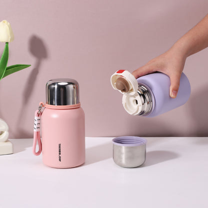 316 Stainless Steel All-Steel Lid Thermos Cup Mini Compact Flap Pocket Pants Cup High-Looking Portable Water Cup with Rope Customization