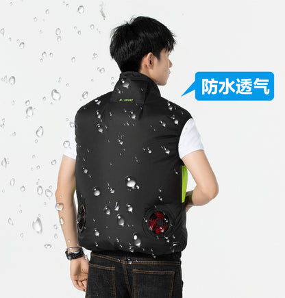 New sleeveless fan clothing air conditioning clothing summer outdoor heatstroke cooling clothes with fan Japan and South Korea cross-border wholesale