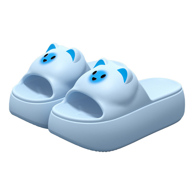 New Sandals and Slippers Women's Summer Thickened Sole Home Elevated Cartoon Non-slip Odor Deodorant Beach Shoes Lightweight Slippers