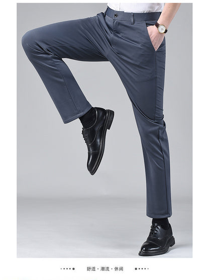 Live popular Tiger head summer thin men's casual pants men's straight business dad suit pants men's stretch long pants