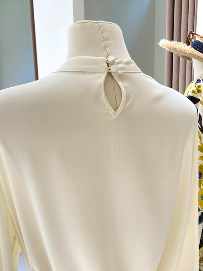 Silk Shirt for Women 2026 Spring and Summer New Style Long-Sleeved Scarf Collar Work Clothing Ol Style Pure Color Elegant Mulberry Silk Top