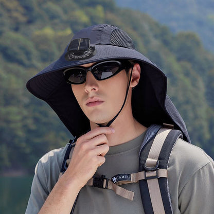 Solar Fan Hat, Summer Shawl, Neck Protection, Sun Protection Hat, Men's Outdoor Fishing and Hiking Hat, New Style Hat