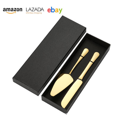 Cross-border Stainless Steel Cake Knife Shovel suit Kitchen Pizza Cutter Creative Baking Household Cream Shovel Knife Gift Box