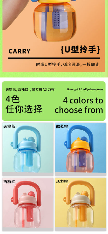 Wholesale Large-Capacity Plastic Straw Cups for Summer, Suitable for Men and Women, with a High Aesthetic Appeal, Portable Outdoor Sports Water Bottles for Children