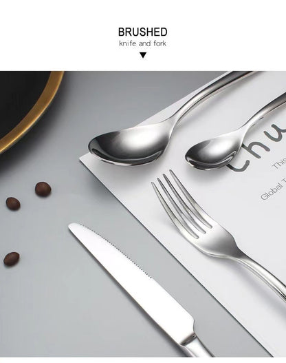 3 04 months light steak knife fork spoon thickened stainless steel tableware western food knife fork spoon dessert spoon upscale hotel restaurant