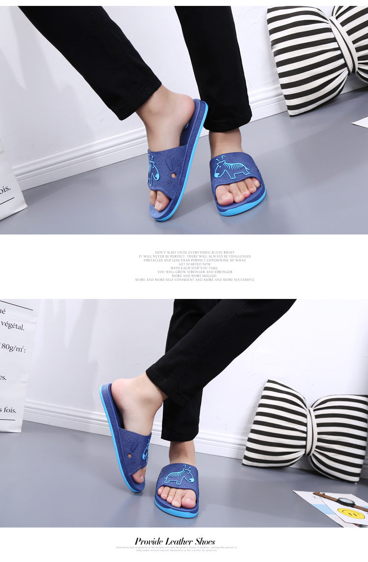 Summer Pvc Bathroom Slippers Home Cartoon Couple Slippers Indoor Cute Bath Non-Slip Sandals Women's Stall