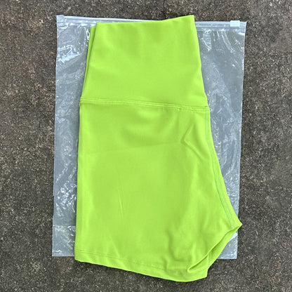 New Nude High-Waist Brushed Shorts Yoga Wear Nylon Shorts Women's Tight Yoga Three-Point Sports Shorts Peach