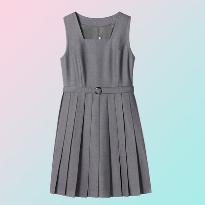 Original Spring and Summer Vest Dress Suit British College Dress Sleeveless Student Class Uniform School Uniform Work Clothing Versatile Women's Skirt