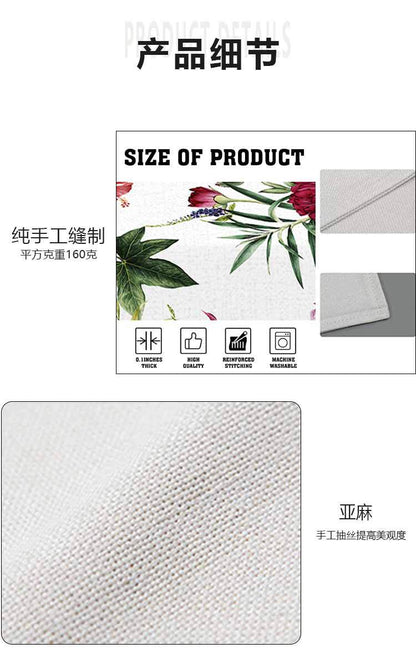 Spring and Summer Table Flags, Rose Red Flowers, Linen Tablecloths, Cross-Border Manufacturers, Direct Sales, Dining Table, Coffee Table Decoration, Insulation Pads Wholesale