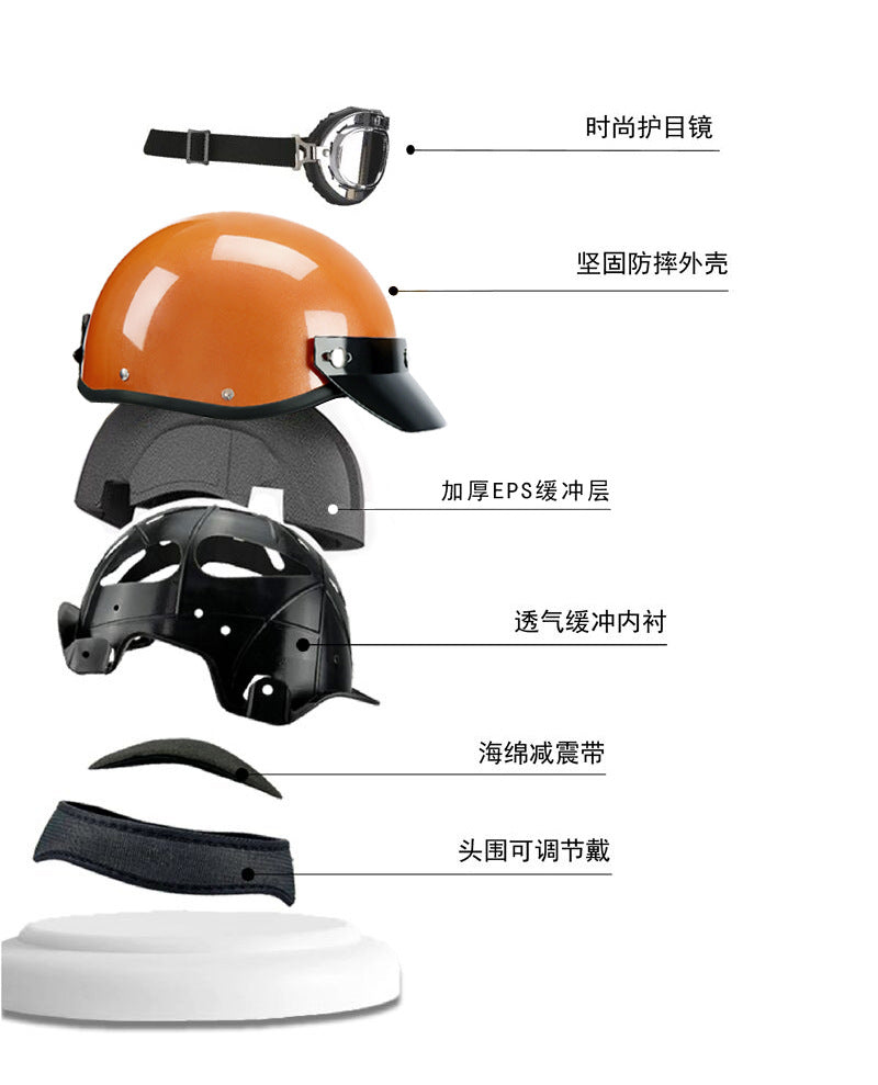 Factory Outlet GB 3C Harley Retro Half Helmet Lightweight Summer Electric Vehicle Helmet Safety Helmet Unisex
