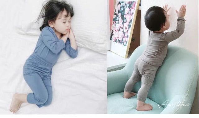 Category a Modal Infant Home Clothing Set High Waist Belly Protection Baby Long Sleeve Pajamas Air Conditioning Clothes Autumn Clothes Autumn Pants