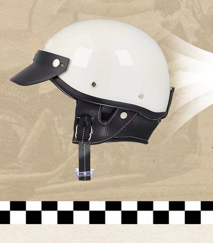 Retro Helmet Motorcycle Half Helmet 3C National Standard Summer Women's Men's Motorcycle Helmet Electric Vehicle Japanese Safety Helmet