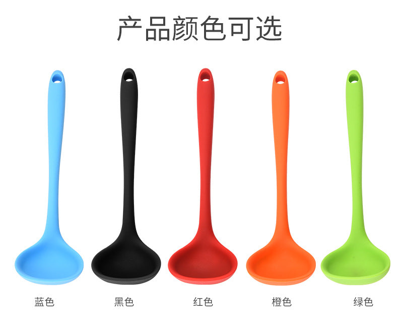Silicone Mini Soup Spoon Kitchen Cooking Soup Spoon Children's Food Supplemented Soup Spoon Food Grade Material Silicone Soup Spoon 21cm