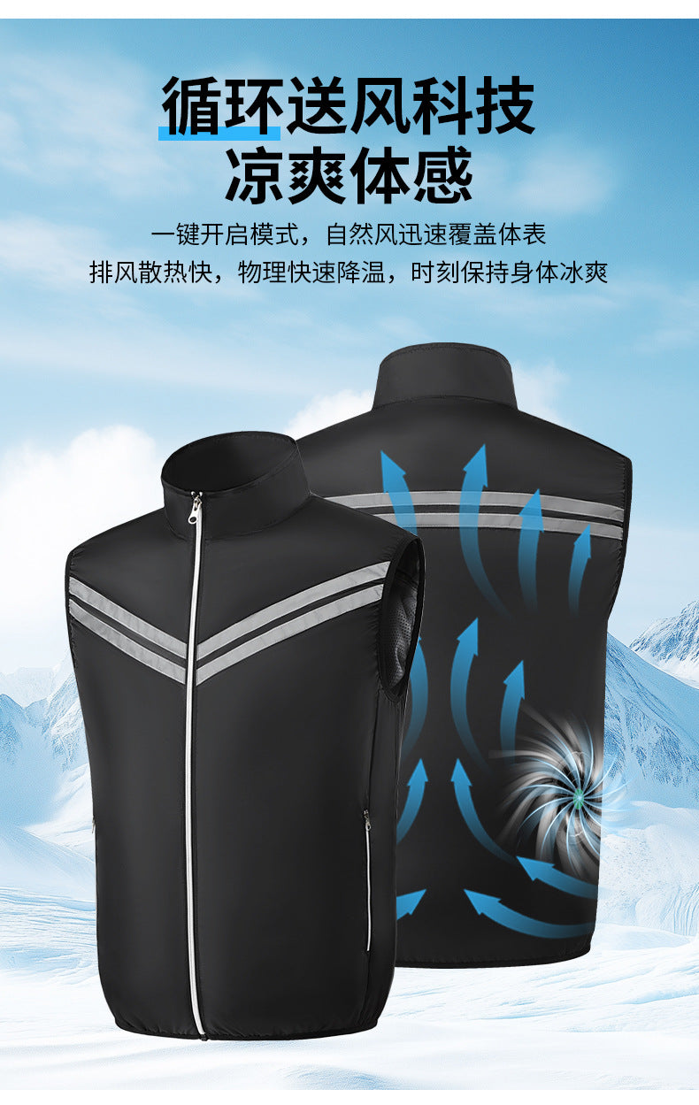 Cross-Border Supply of Intelligent Heatstroke Prevention Refrigeration Air-Conditioning Clothing Summer Cooling Fan Vest Outdoor Sun Protection Ice Vest Clothing