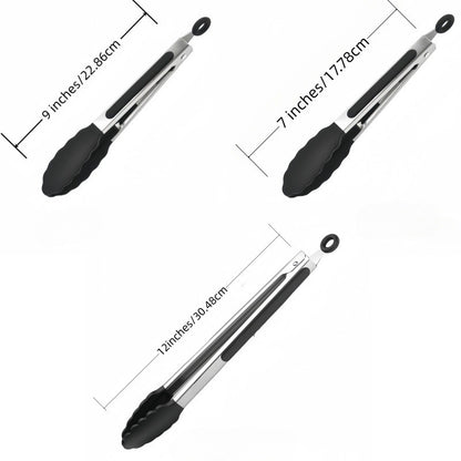 Cross Border Black Silicone Clip Food Clip Commercial High Temperature Resistant Food Grade Kitchen Steak Barbecue Grill Tool