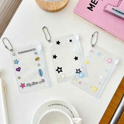 Monvkaka American-Style Star Small Zipper Card Holder Random Card Storage Card Case Card Holder Gu Mei Baji Bag