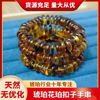 Natural non-optimized Baltic Amber Pepper Button Bracelet Water Purification Popcorn Large Creative All-match Accessories