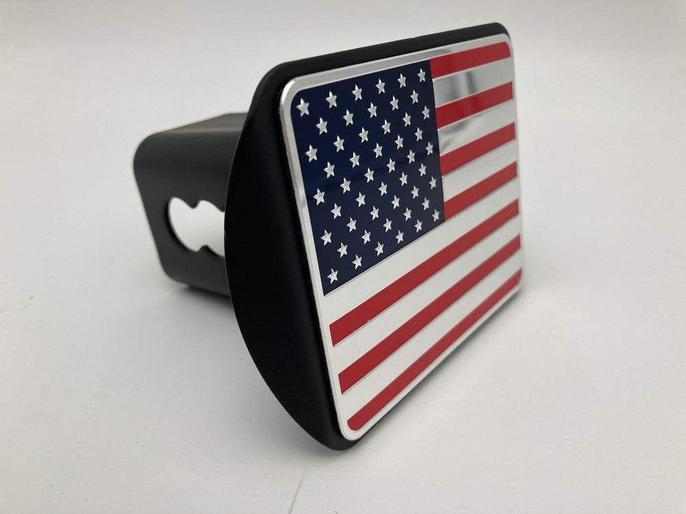 3D three-dimensional red national flag metal trailer hook dust plug car plug cover trailer square port plug American trailer cover