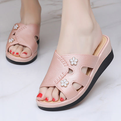 Newly Launched Women's High-Heeled Trendy Slippers, Non-Slip, Wear-Resistant, Casual, Versatile, Comfortable, Soft High-Heeled Slippers for Women