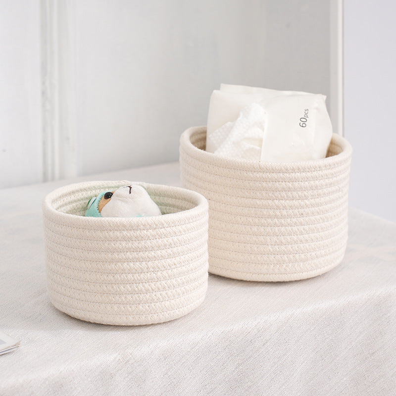 Small Cotton Rope Under-Bed Storage Box, Woven Under-Bed Storage Basket, Snack Basket, Home Storage Organizer