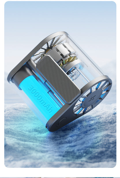 Cross-Border New Waist-Mounted Fan, Extra Large Capacity, Handheld USB Charging, Portable Outdoor Camping Cooling Device