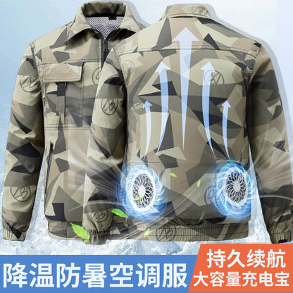 Summer Cooling Air-Conditioned Clothing for Men, Refrigeration Clothing with Fan, Welding Site Heatstroke Prevention Labor Protection Work Clothes
