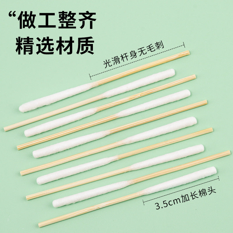 Wholesale Beauty Salon Bamboo Cotton Swabs for Removing Spots, Liquid Application, Ultra-Thin and Thickened Version, 30-Pack Beauty Tools