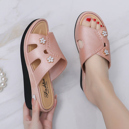 Newly Launched Women's High-Heeled Trendy Slippers, Non-Slip, Wear-Resistant, Casual, Versatile, Comfortable, Soft High-Heeled Slippers for Women