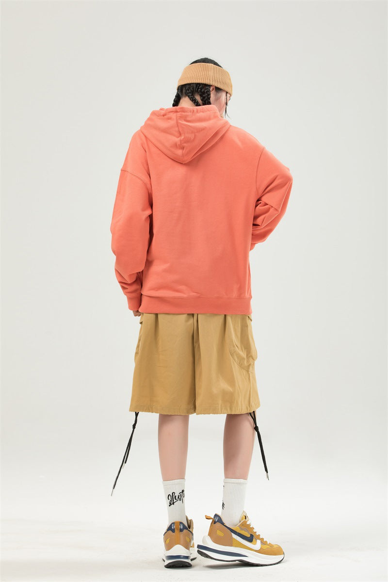 Hooded Sweater | Non-Deformable Pure Cotton Sweater Xinjiang Cotton Shoulder Pullover Autumn and Winter Solid Color ins Street Tide Hoodie