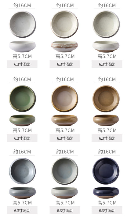 Retro Japanese Style Ceramic Bowl Creative Personality Household Rice Bowl Restaurant Special Snack Bowl Dessert Salad Bowl