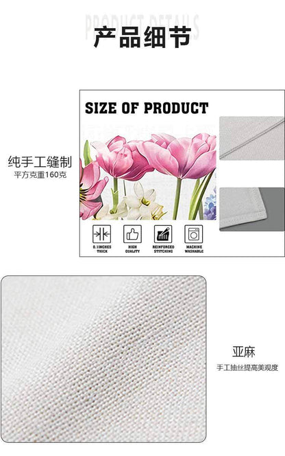 Amazon Summer New Flower Table Runner Home Living Room Cabinet Decorative Table Cloth Cushion Tea Flag Linen Printed Tablecloth