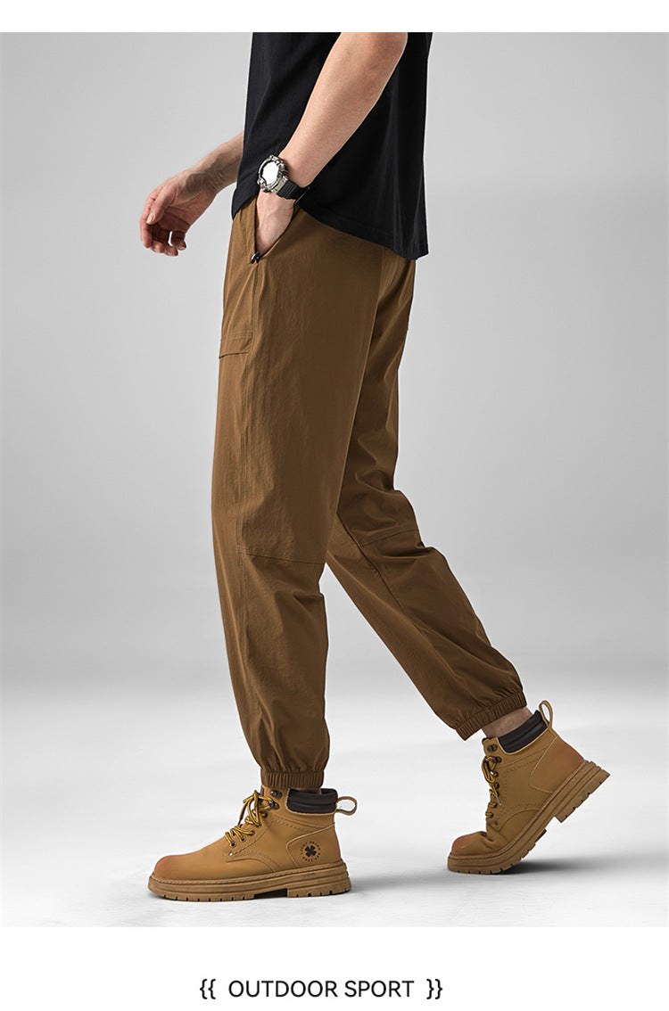 2024 Summer Thin Pants Soft Shell Waterproof Windproof Men's American Style Functional Outdoor Mountaineering Casual Crock Pants