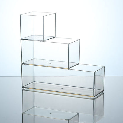 Desktop Storage Box Drawer Built-in Partition Transparent Acrylic Narrow Long Rectangular Cosmetic Workstation Kitchen