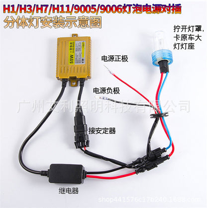 Cross-Border Hot-Selling Car Hid Xenon Lamps H1H3H4H7H119005Hid Set Hid Headlights Wholesale