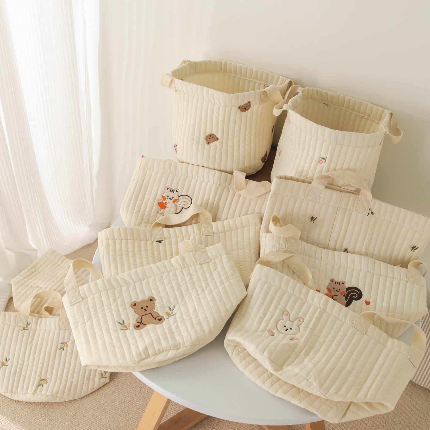Ins Storage Basket Baby Diaper Clothes Toy Fixing Bag Bedding Storage Multi-use Storage Bag