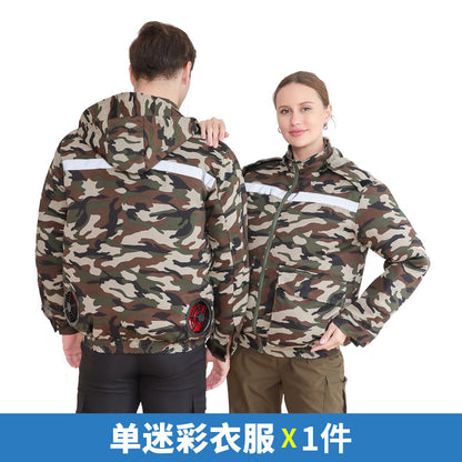 Summer Air-Conditioned Clothing for Outdoor Labor Protection, Cooling and Sun Protection Clothing, Hooded Fan Clothing for Men and Women, Specially Designed for Outdoor Labor Protection