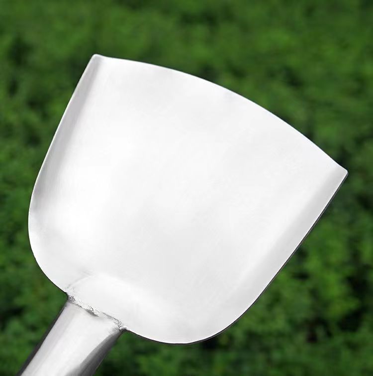 Stainless Steel Shovel Stir-frying Shovel Long Steel Handle Sketch Iron Shovel Kitchenware Hotel Large Sketch Thickened Stainless Steel Sketch