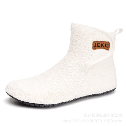 Cross-Border Large Size Shein Winter New Women's Velcro Home Indoor Non-Slip Warm Long Plush Snow Boots