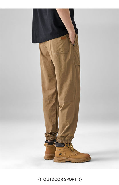 2024 Summer Thin Pants Soft Shell Waterproof Windproof Men's American Style Functional Outdoor Mountaineering Casual Crock Pants