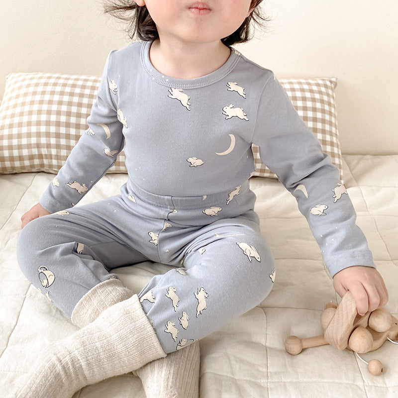 Children's Pajamas, Baby Autumn Clothes and Long Trousers, Kidsren's Home Clothes, Category a Pure Cotton Pajamas for Boys and Girls, Boys' Home Clothes